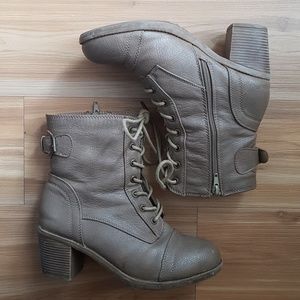 Beige Combat Boots